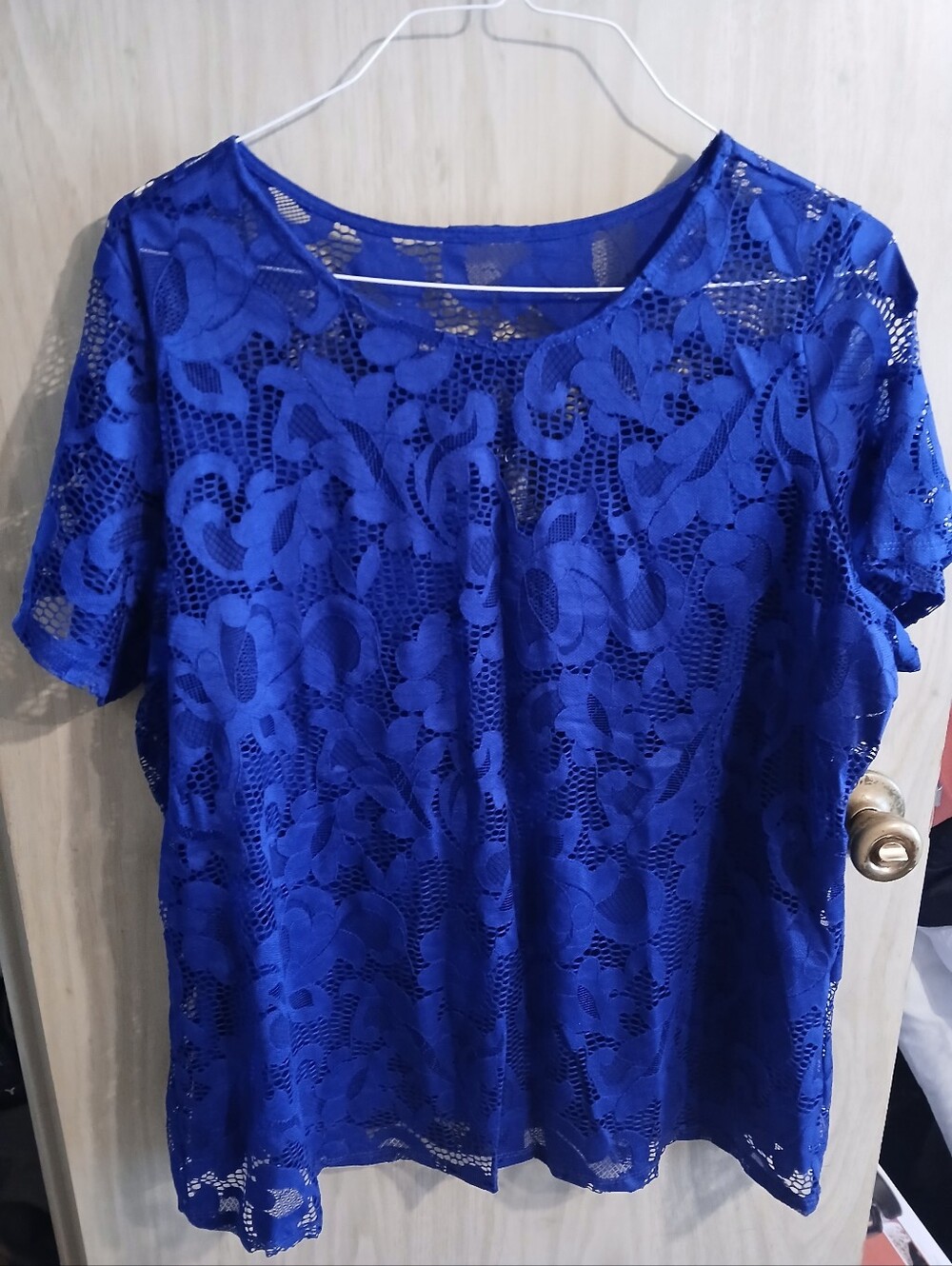 I-N-C International Concepts Woman Plus Size 2x Blue Lace Top